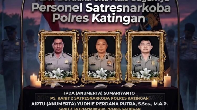 Tiga Personel Polri Gugur Saat Bertugas Ungkap Kasus Narkoba di Katingan, Dianugerahi Kenaikan Pangkat Luar Biasa Anumerta